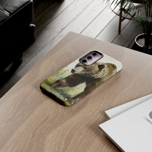 Grizzly Bear in a Field - Impact Resistant Phone Case